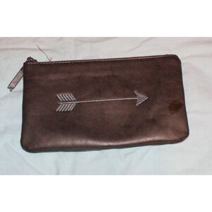 STELLA&DOT MINI POUCH-7.5X4.0-BROWN WITH ARROW